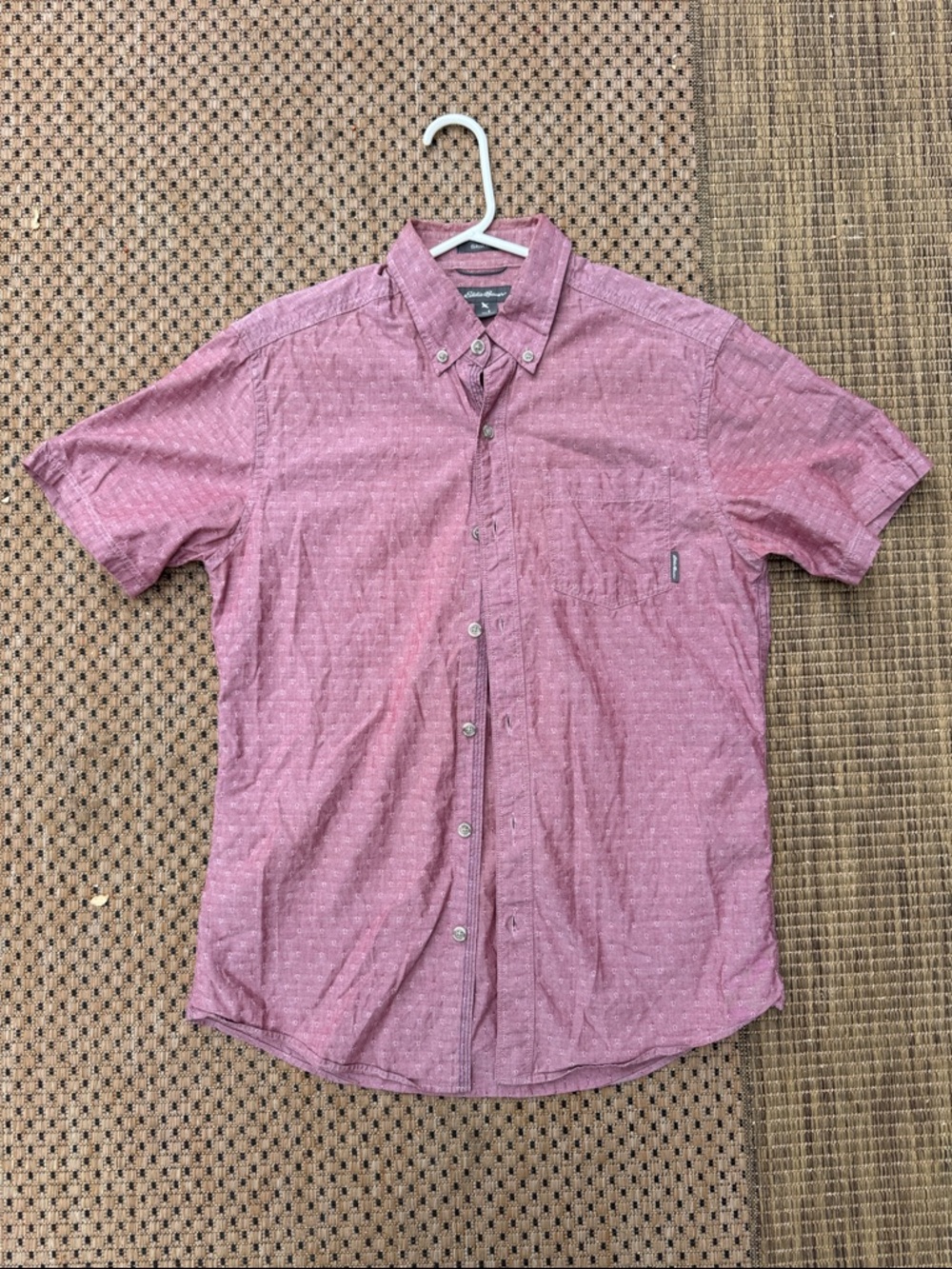 Eddie Bauer Men’s Short-Sleeve Button-Down Shirt - Rose